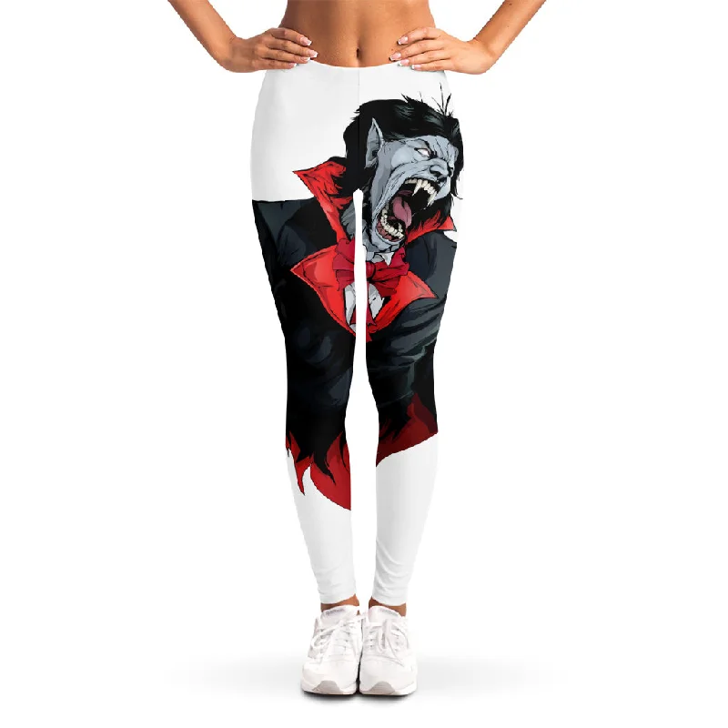 Halloween Evil Vampire Print Women's Leggings Cozy Reflective Detail Leggings