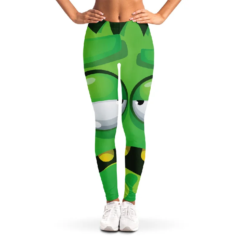 Halloween Frankenstein Face Print Women's Leggings Stylish Camo Print Leggings