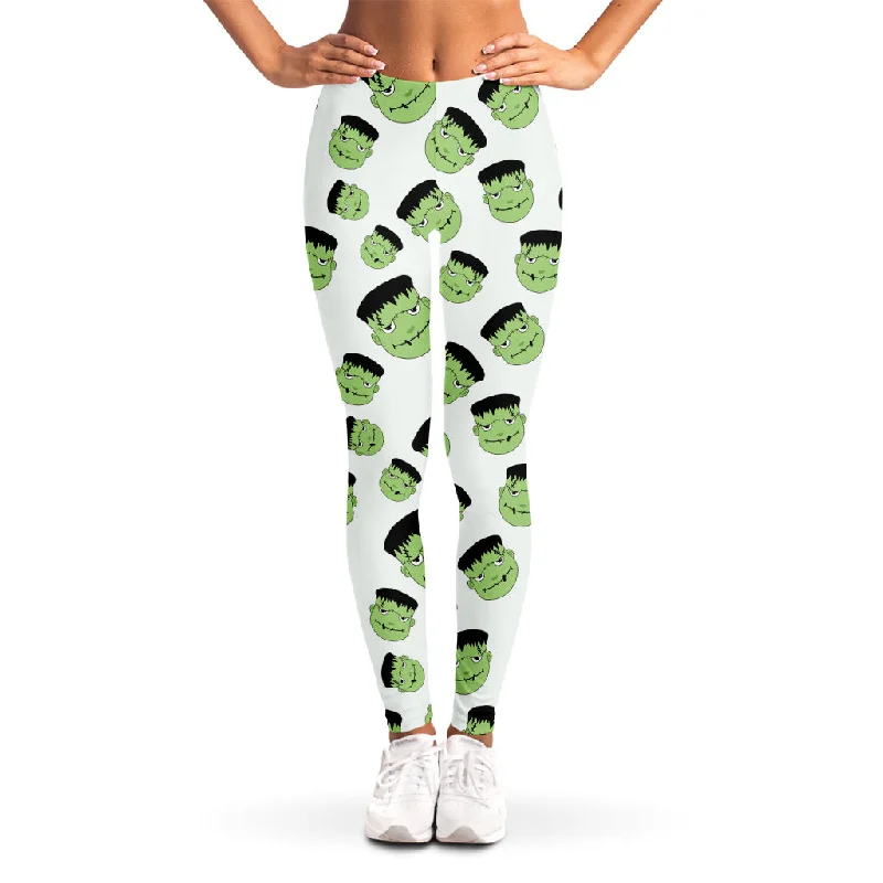 Halloween Frankenstein Pattern Print Women's Leggings Comfortable Yoga Tights Leggings