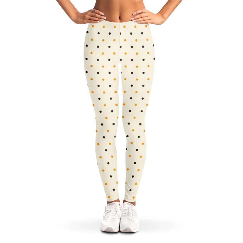 Halloween Polka Dot Pattern Print Women's Leggings Fashionable Tummy Control Leggings