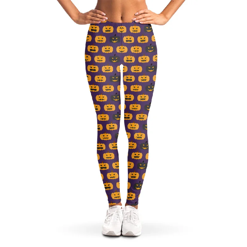 Halloween Pumpkin Pattern Print Women's Leggings Cozy Bootcut Leggings