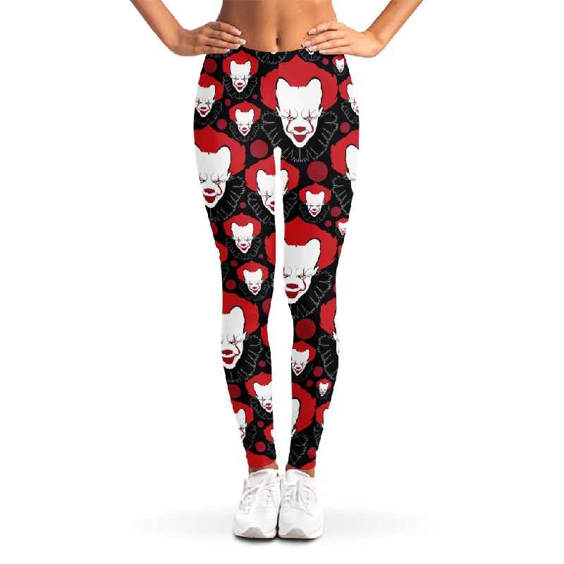 Halloween Scary Clown Pattern Print Women's Leggings Comfortable Compression Leggings