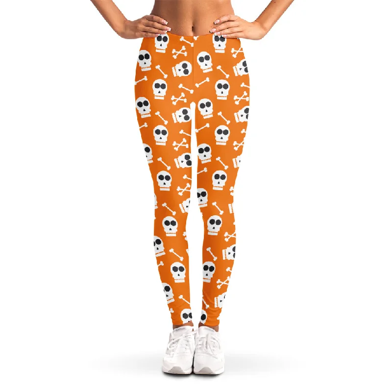 Halloween Skull Pattern Print Women's Leggings Comfortable Stretch Leggings