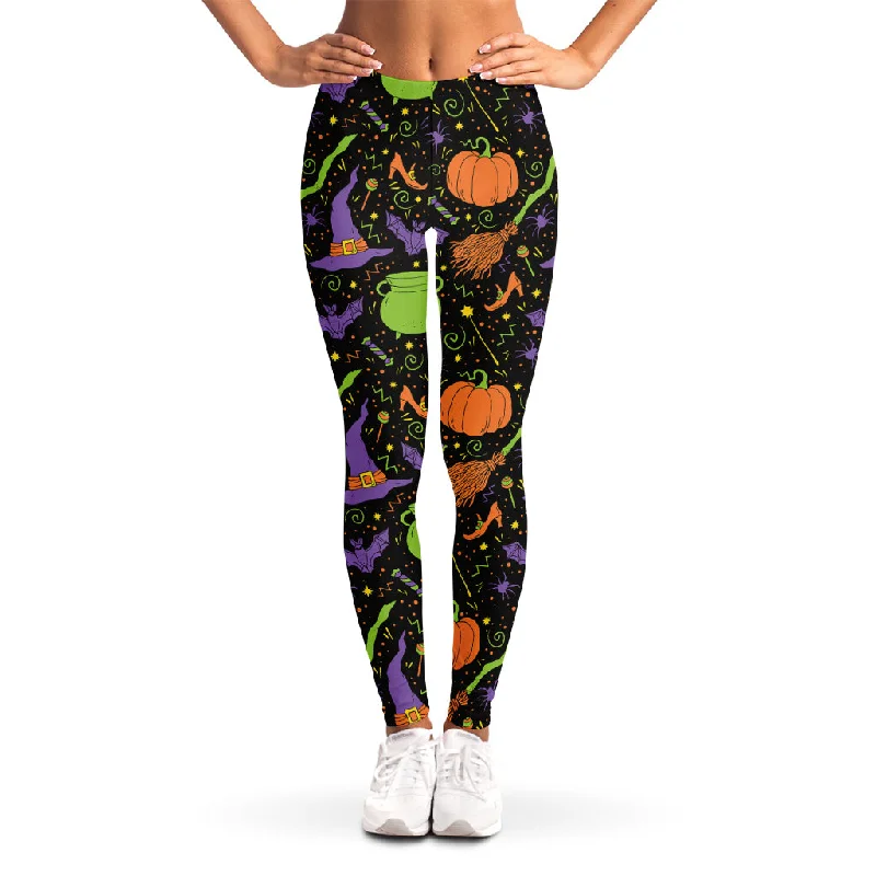 Halloween Wizard Pattern Print Women's Leggings Stylish Stretch Print Leggings