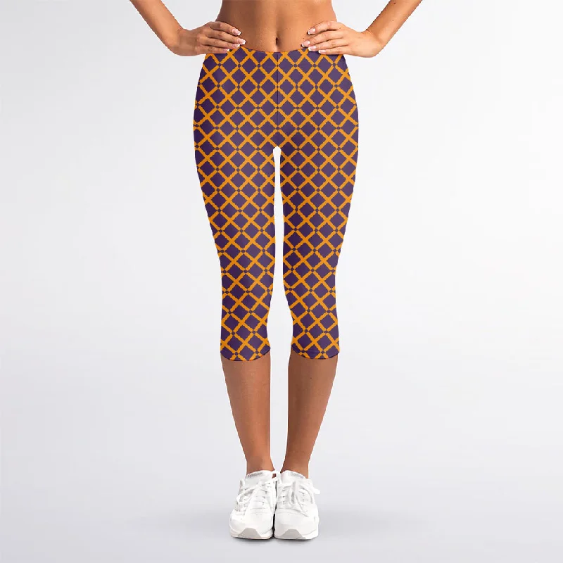 Halloween X Pattern Print Women's Capri Leggings Fashionable Moisture-Wicking Leggings