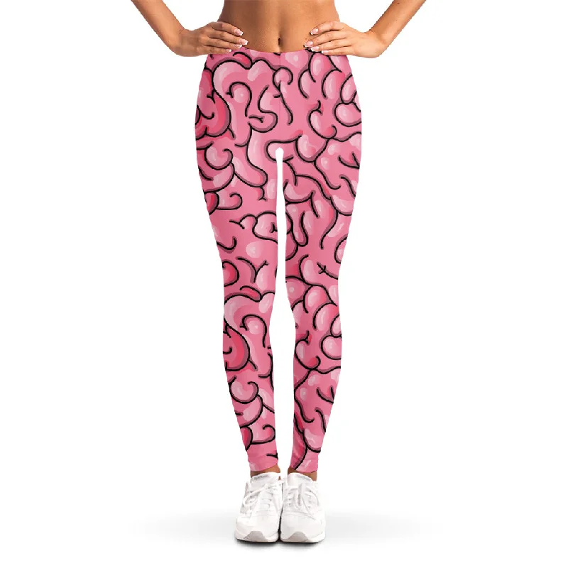 Halloween Zombie Brain Print Women's Leggings Trendy Cold Weather Tights