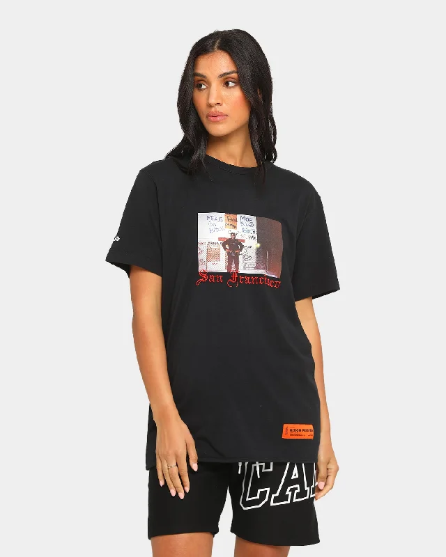 Heron Preston Dad Print Short Sleeve T-Shirt Black Handmade Hand-knitted Hand-woven