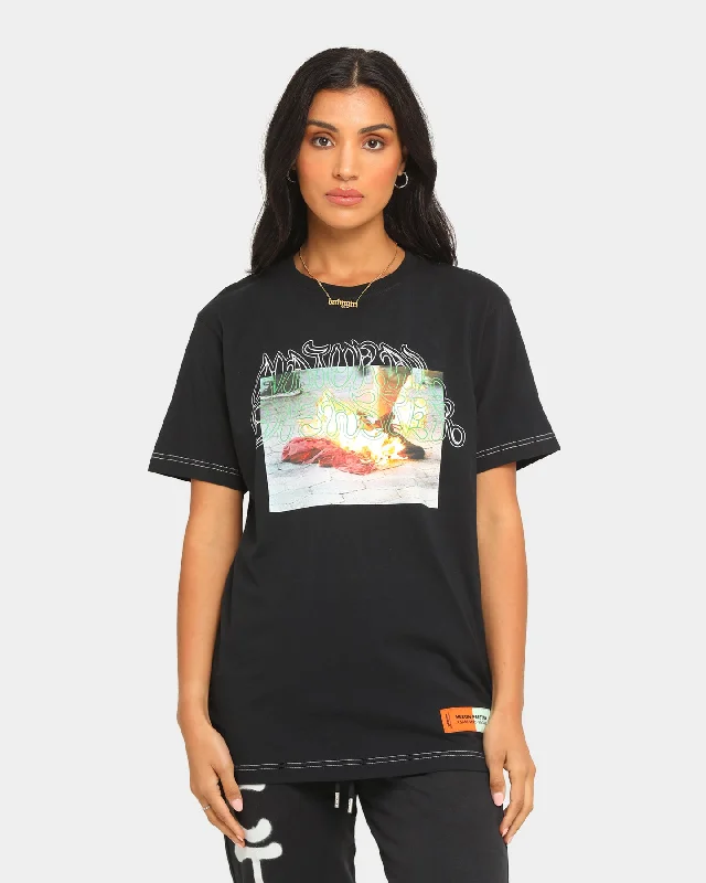 Heron Preston HP x Sami Miro Short Sleeve T-Shirt Black Chenille Brocade Lace