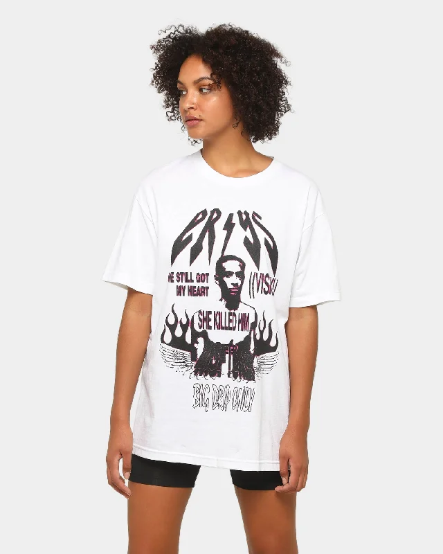 Jaden Smith She's Got My Heart T-Shirt White Lace Blend Ribbed Blend Corduroy Blend
