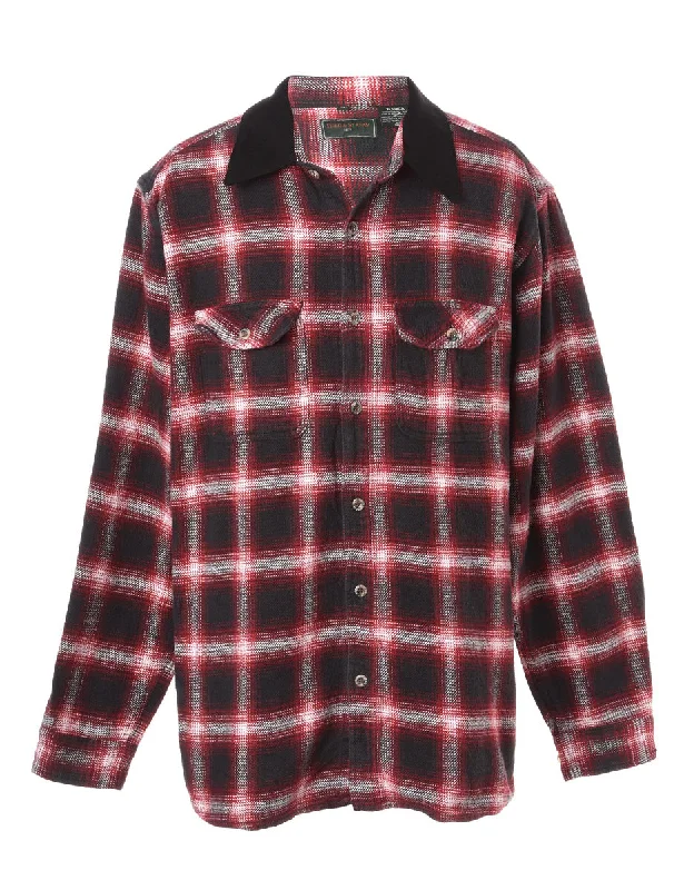 Label Aiden Denim Collar Plaid Shirt Basic T-Shirt Crew Neck Short Sleeve