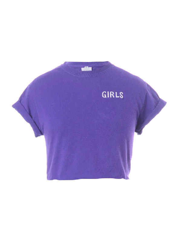 Label Girls Crop T-Shirt Layered Multi-layer Single Layer