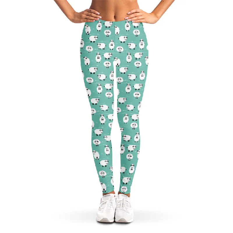 Little Sheep Pattern Print Women's Leggings Comfortable Yoga Tights Leggings