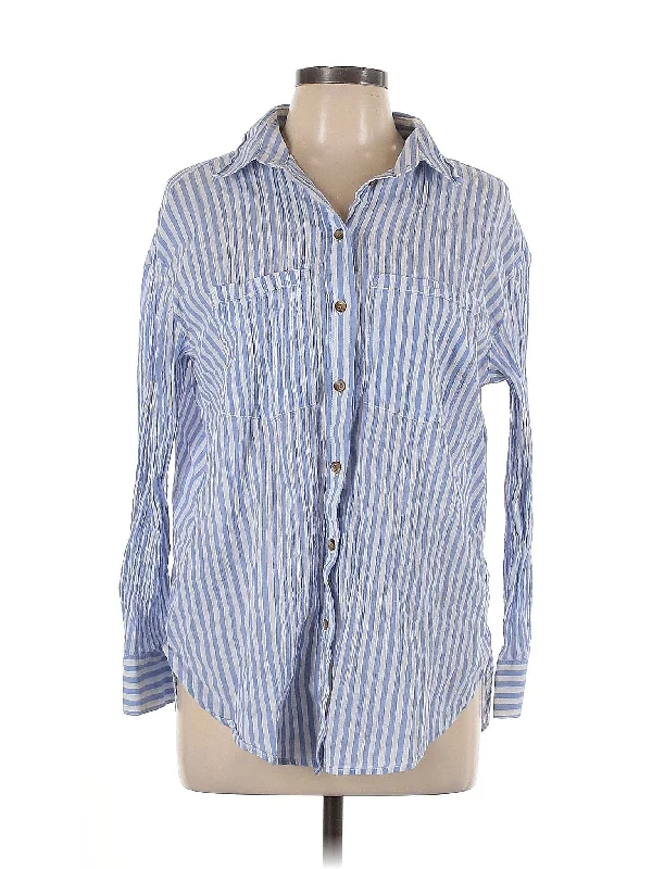 Long Sleeve Button Down Shirt Plaid T-Shirt Polka Dot Checkered