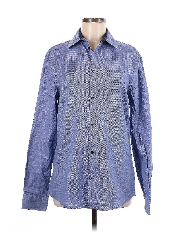 Long Sleeve Button Down Shirt Print Jacquard Patchwork