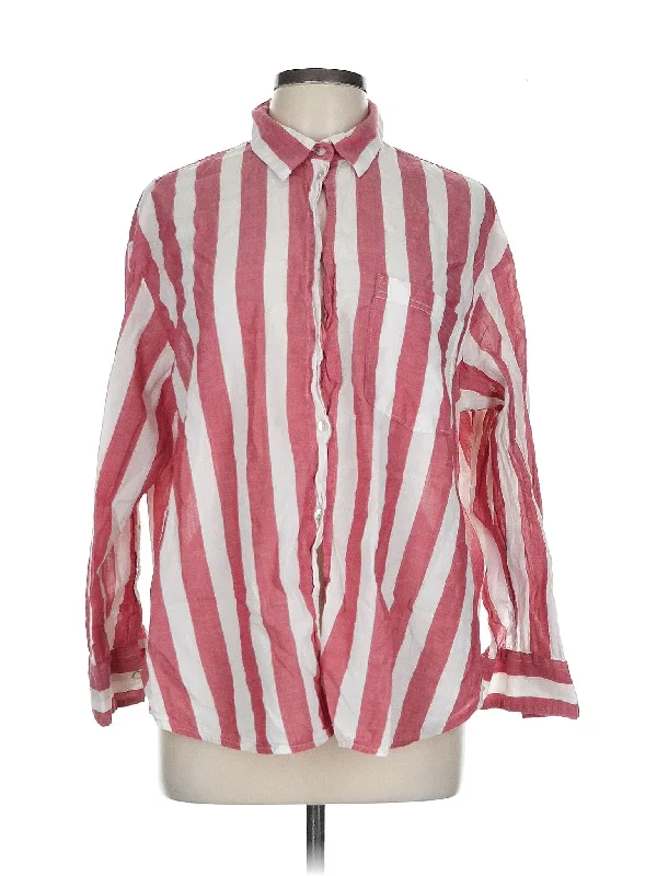 Long Sleeve Button Down Shirt Zippered Front Buttoned Front Snap Front