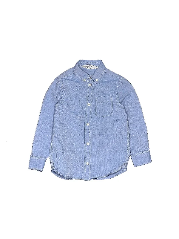 Long Sleeve Button Down Shirt Notch Collar Peter Pan Collar Cowl Neck