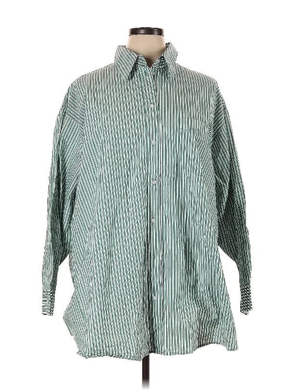 Long Sleeve Button Down Shirt Iron Safe Non-Iron Wrinkle Free