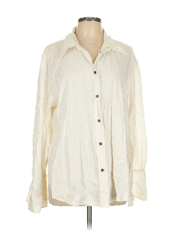 Long Sleeve Button Down Shirt Elegant Classic Vintage