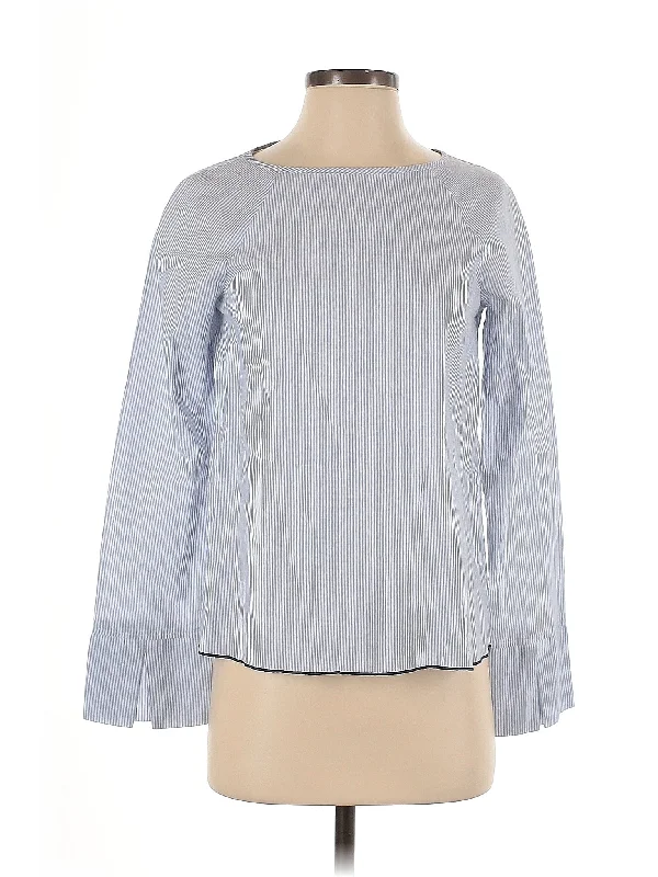 Long Sleeve T Shirt Beaded Sequined Faux Fur