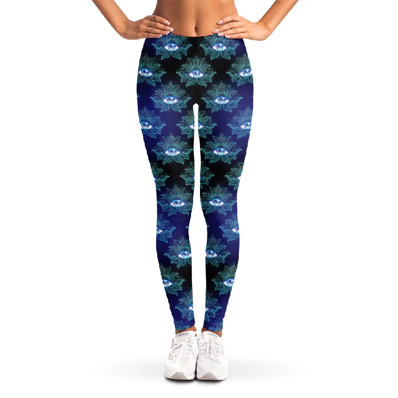 Lotus Eye of Providence Pattern Print Women's Leggings Fashionable Sports Leggings