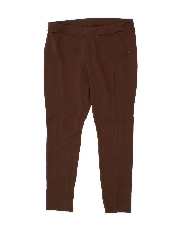 MICHAEL KORS Womens Leggings UK 14 Large Brown Polyester Elegant Sheer Leggings