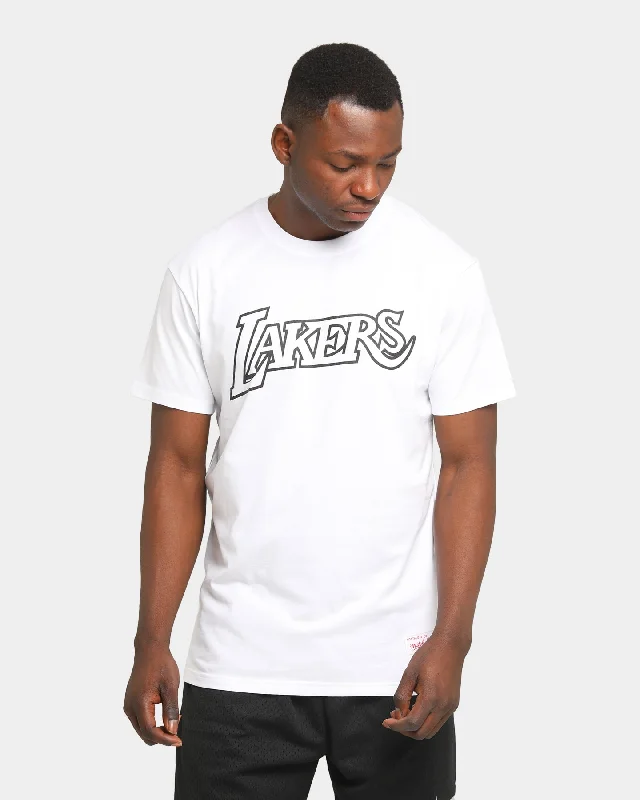 Mitchell & Ness Los Angeles Lakers Logo T-Shirt White/Black Faux Fur Fabric Real Fur Fabric Shearling Fabric Mitchell & Ness Los Angeles Lakers Logo T-Shirt White/Black Faux Fur Fabric Real Fur Fabric Shearling Fabric