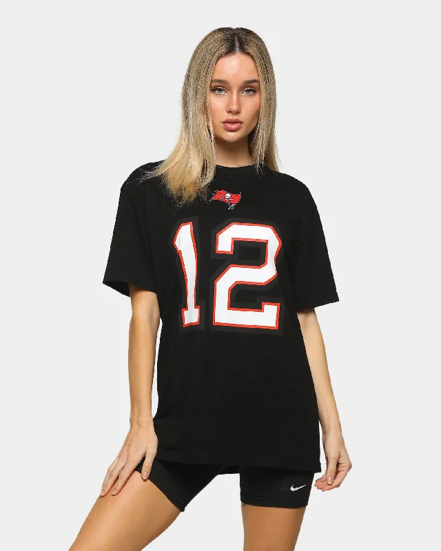 Mitchell & Ness Tampa Bay Buccaneers Tom Brady 12 NFL T-Shirt Black Handmade Hand-knitted Hand-woven