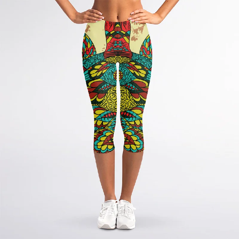 Native Bohemian Sea Turtle Print Women's Capri Leggings Cozy Full-Length Workout Leggings Native Bohemian Sea Turtle Print Women's Capri Leggings Cozy Full-Length Workout Leggings