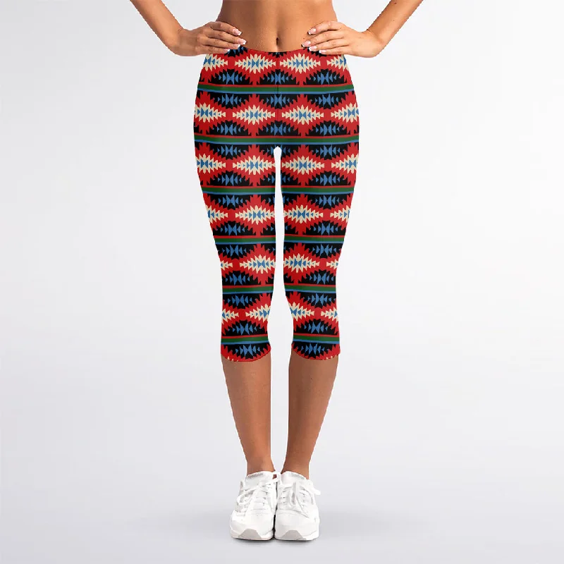 Native Navajo Pattern Print Women's Capri Leggings Stylish Patterned Active Leggings Native Navajo Pattern Print Women's Capri Leggings Stylish Patterned Active Leggings