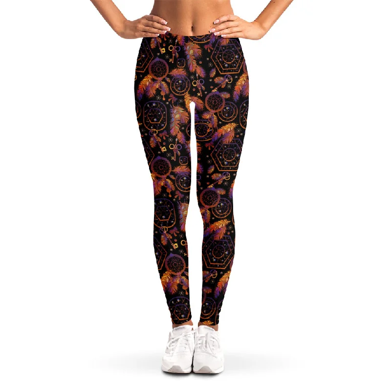 Native Tribal Dream Catcher Print Women's Leggings Comfortable Full-Body Compression Leggings Native Tribal Dream Catcher Print Women's Leggings Comfortable Full-Body Compression Leggings