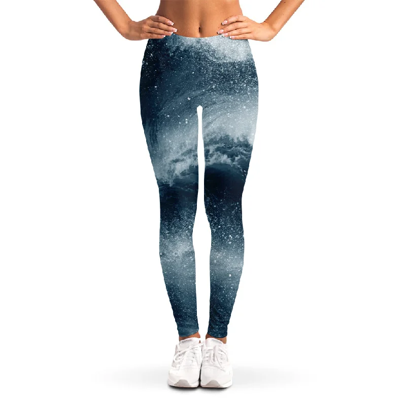 Ocean Wave Print Women's Leggings Fashionable Moisture-Wicking Leggings