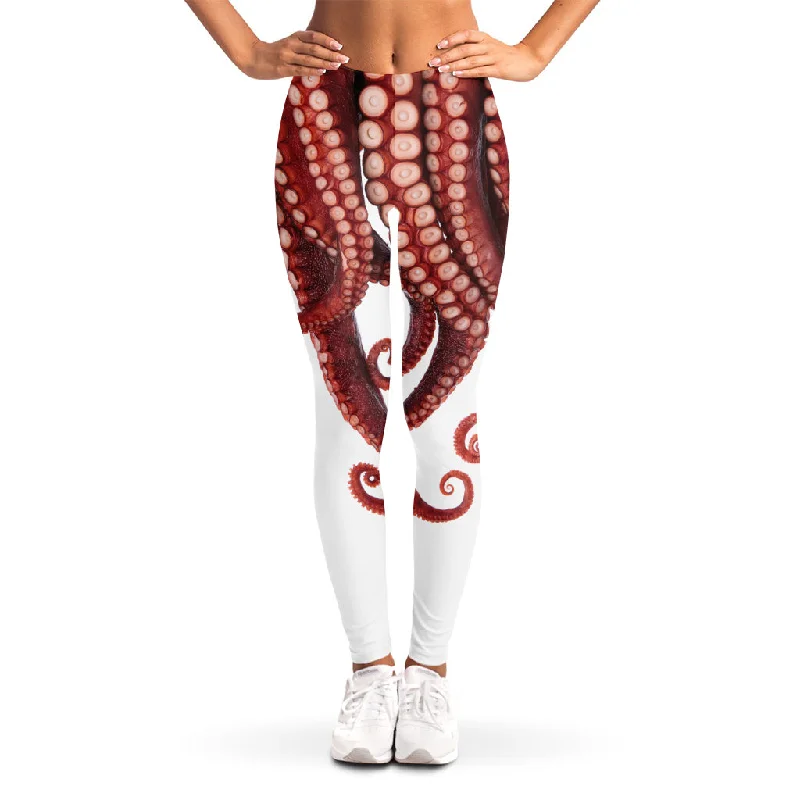 Octopus Tentacles Print Women's Leggings Fashionable Minimal Active Leggings