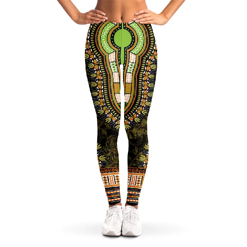 Orange And Black African Dashiki Print Women's Leggings Trendy Seamless Sports Leggings Orange And Black African Dashiki Print Women's Leggings Trendy Seamless Sports Leggings