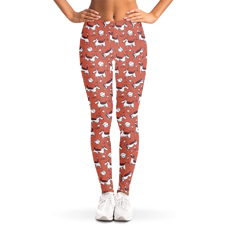 Orange Doodle Bull Terrier Pattern Print Women's Leggings Stylish Stretch-Waist Leggings Orange Doodle Bull Terrier Pattern Print Women's Leggings Stylish Stretch-Waist Leggings