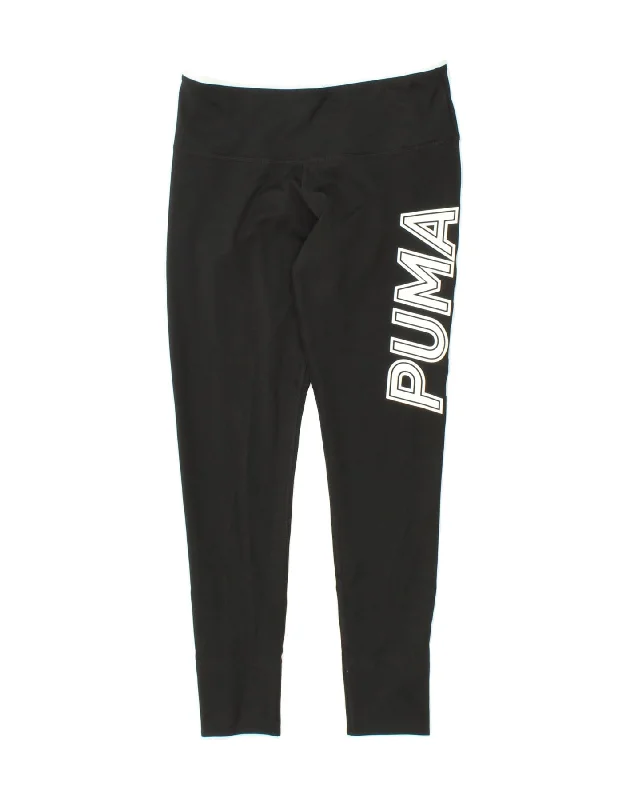 PUMA Womens Graphic Leggings UK 12 Medium Black Polyester Trendy Full-Length Leggings PUMA Womens Graphic Leggings UK 12 Medium Black Polyester Trendy Full-Length Leggings