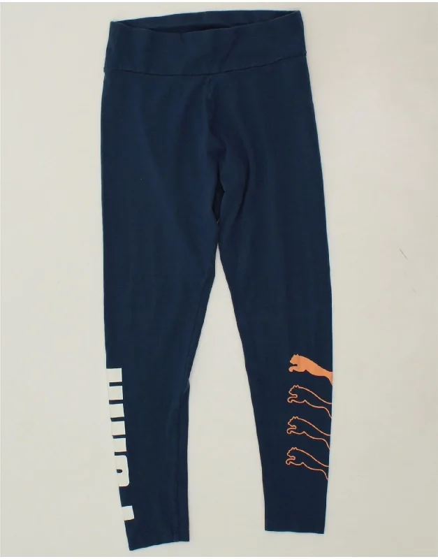PUMA Womens Graphic Leggings UK 18 XL Blue Cotton Trendy Sports Performance Leggings PUMA Womens Graphic Leggings UK 18 XL Blue Cotton Trendy Sports Performance Leggings
