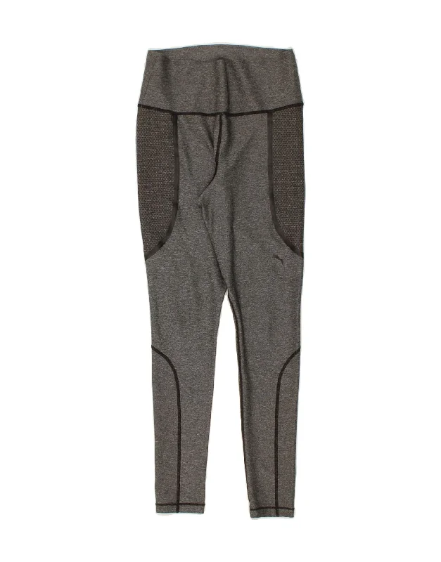 PUMA Womens High Waist Leggings UK 12 Medium Grey Colourblock Trendy Seamless Sports Leggings PUMA Womens High Waist Leggings UK 12 Medium Grey Colourblock Trendy Seamless Sports Leggings