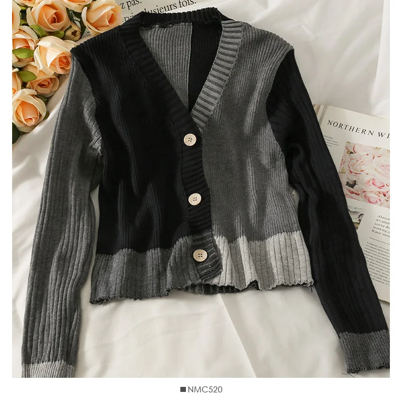 Retro contrast stitching loose and thin three button T-shirt for women 1885 Knit Fabric Woven Fabric Fleece Fabric Retro contrast stitching loose and thin three button T-shirt for women 1885 Knit Fabric Woven Fabric Fleece Fabric