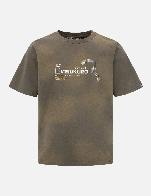 Seagull and Logo Print T-shirt Graphic T-Shirt Round Neck Polyester