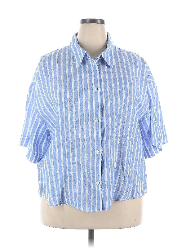 Short Sleeve Button Down Shirt Elasticated Padded Insulated