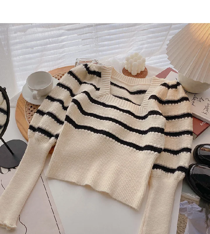 T-shirt square neck short lantern long sleeve slim top 6581 Machine Wash Dry Clean Hand Wash T-shirt square neck short lantern long sleeve slim top 6581 Machine Wash Dry Clean Hand Wash