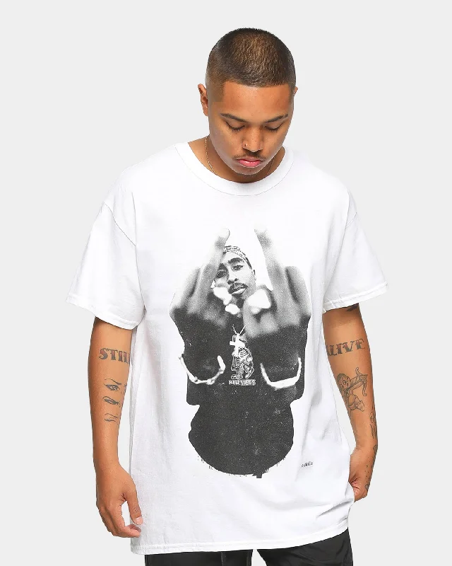 TUPAC Finger Short-Sleeve T-Shirt White Jersey Fabric Tulle Fabric Batik Fabric