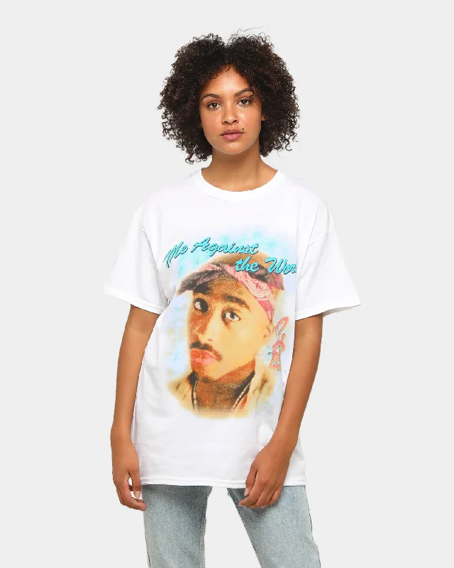 TUPAC Me Against The World Short-Sleeve T-Shirt White Satin Blend Silk Blend Wool Blend TUPAC Me Against The World Short-Sleeve T-Shirt White Satin Blend Silk Blend Wool Blend
