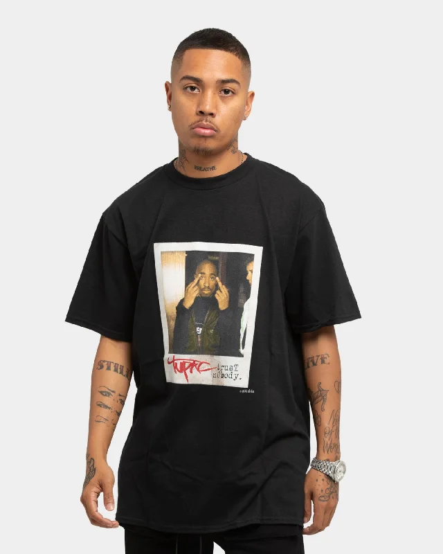 Tupac Trust Nobody T-Shirt Black Chenille Blend Fleece Blend Nylon Blend