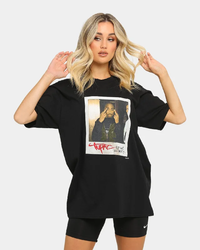 Tupac Trust Nobody T-Shirt Black Mesh Blend Leather Blend Suede Blend