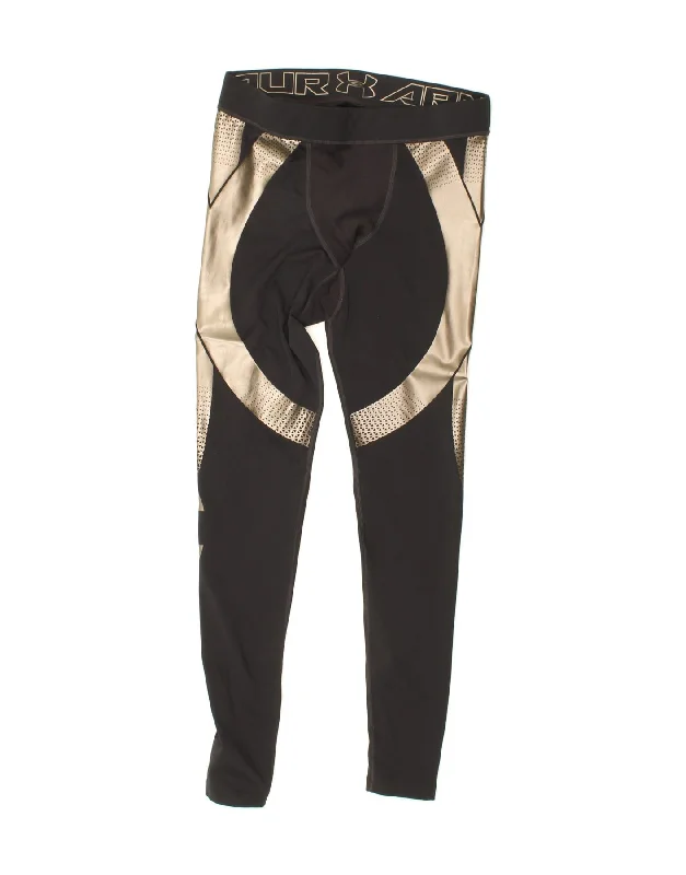 UNDER ARMOUR Womens Graphic Leggings UK 14 Large Black Colourblock Comfortable Leggings with Pockets UNDER ARMOUR Womens Graphic Leggings UK 14 Large Black Colourblock Comfortable Leggings with Pockets