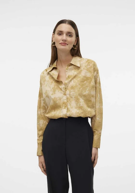 Vero Moda Aware Kristee Tie Dye Shirt, Harvest Gold Modern Contemporary Chic