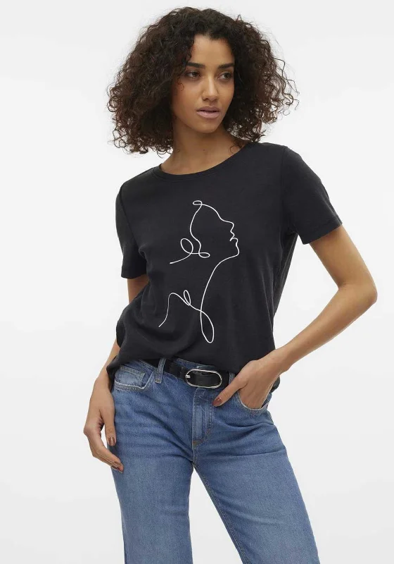 Vero Moda Merle Outline Graphic T-Shirt, Black Rayon Fabric Velvet Fabric Corduroy Fabric Vero Moda Merle Outline Graphic T-Shirt, Black Rayon Fabric Velvet Fabric Corduroy Fabric