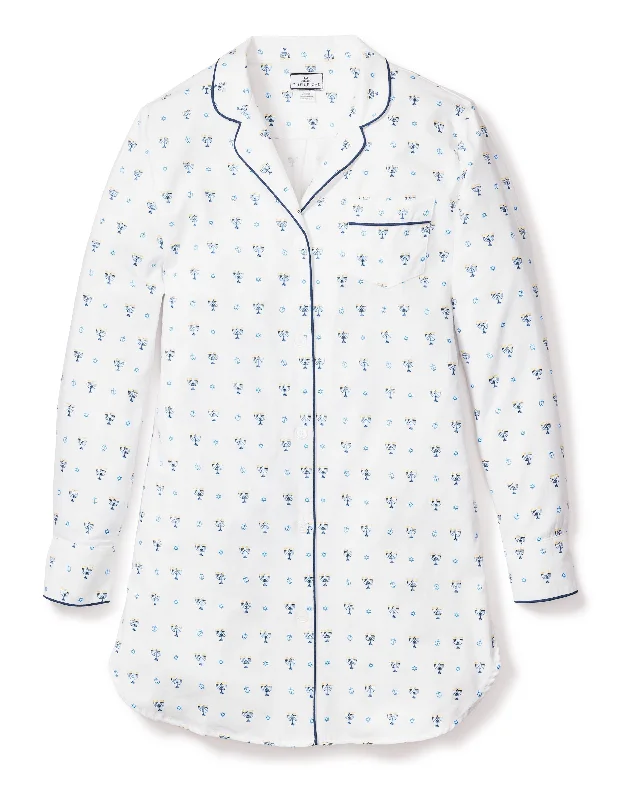 Women's Twill Nightshirt | Happy Hanukkah Chenille Blend Fleece Blend Nylon Blend