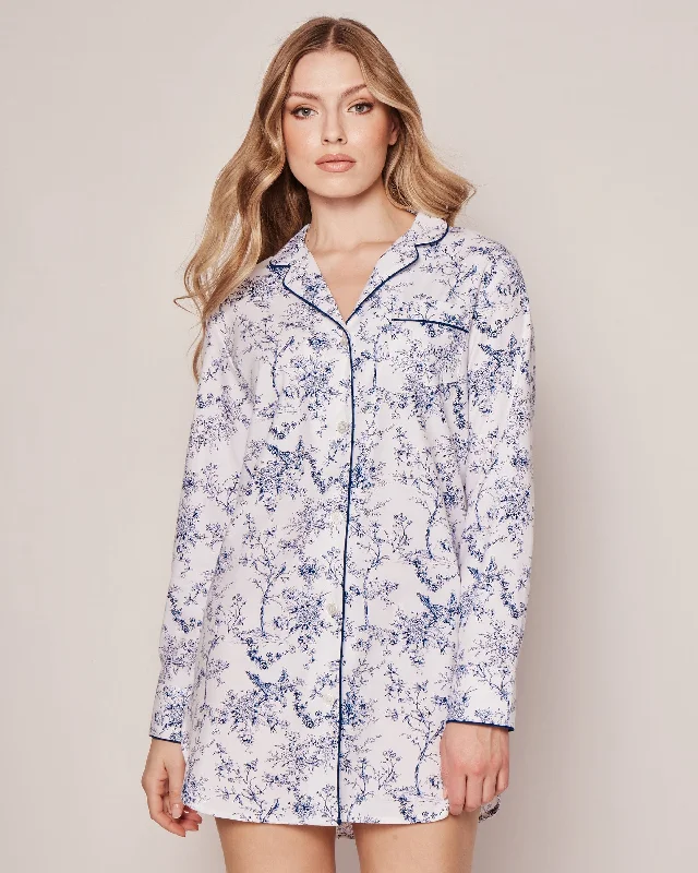 Women's Twill Nightshirt | Timeless Toile Houndstooth Herringbone Solid